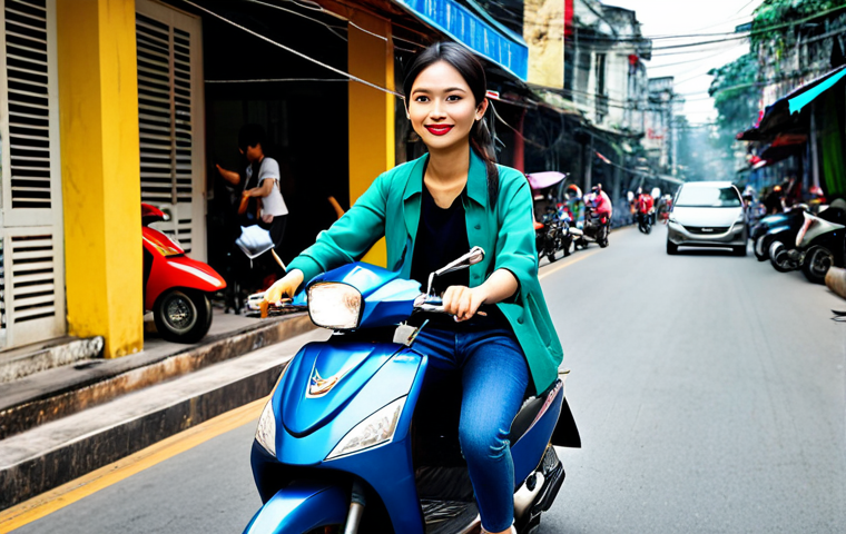 물성매력 디자인 트렌드의 변화 원인 - Urban Street Style**
Prompt: A young Vietnamese woman confidently walking down a bustling street in...