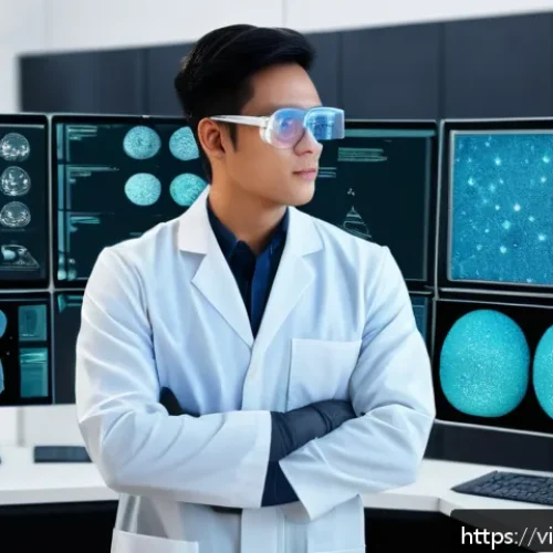 물성매력 디자인에서의 데이터 시각화 - A highly detailed 3D interactive visualization of a composite material&rsquo;s microstructure, showcasing ...